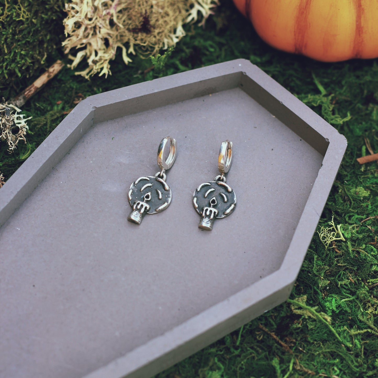 Black Flame Candle Earrings