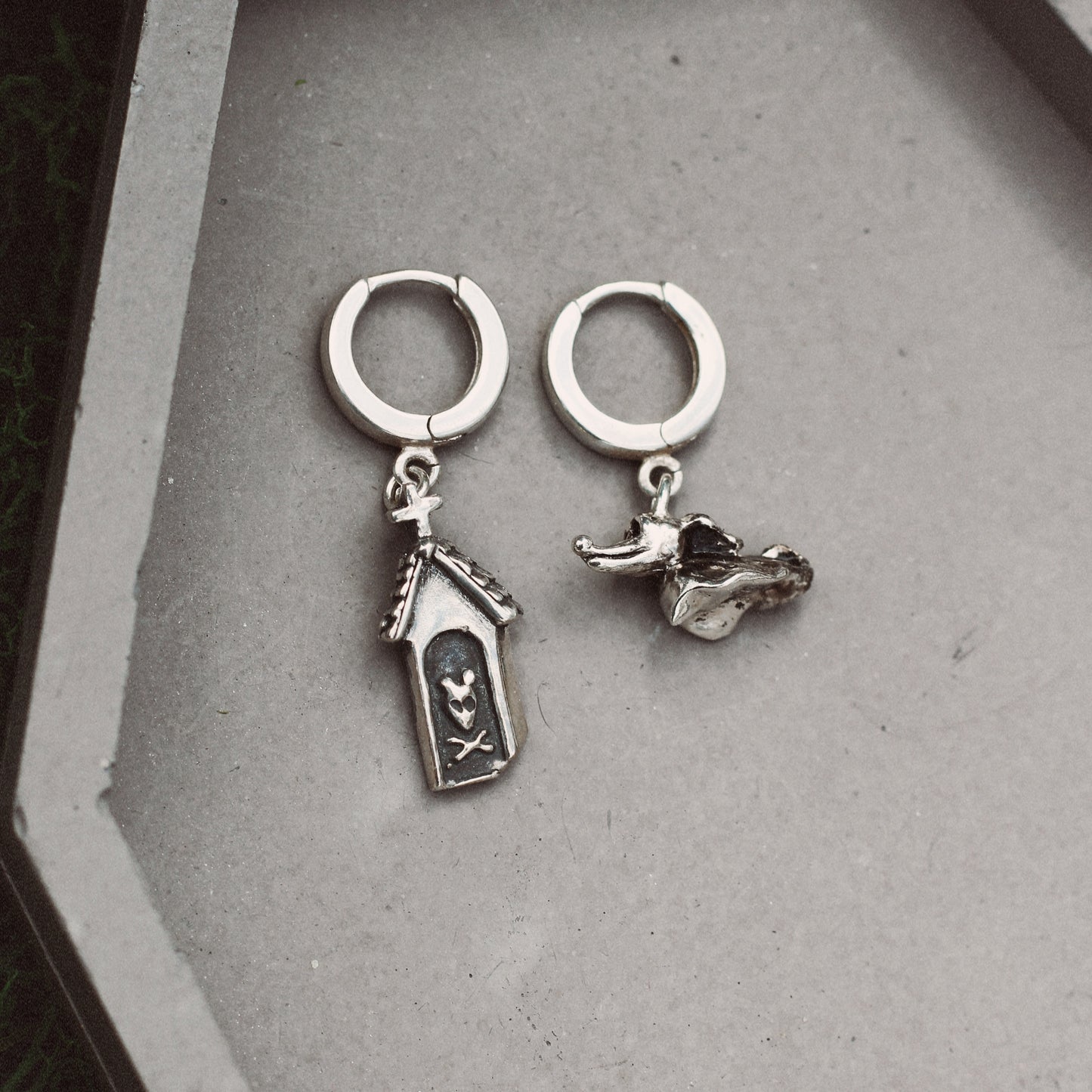 Ghost Pup & House Earring Set
