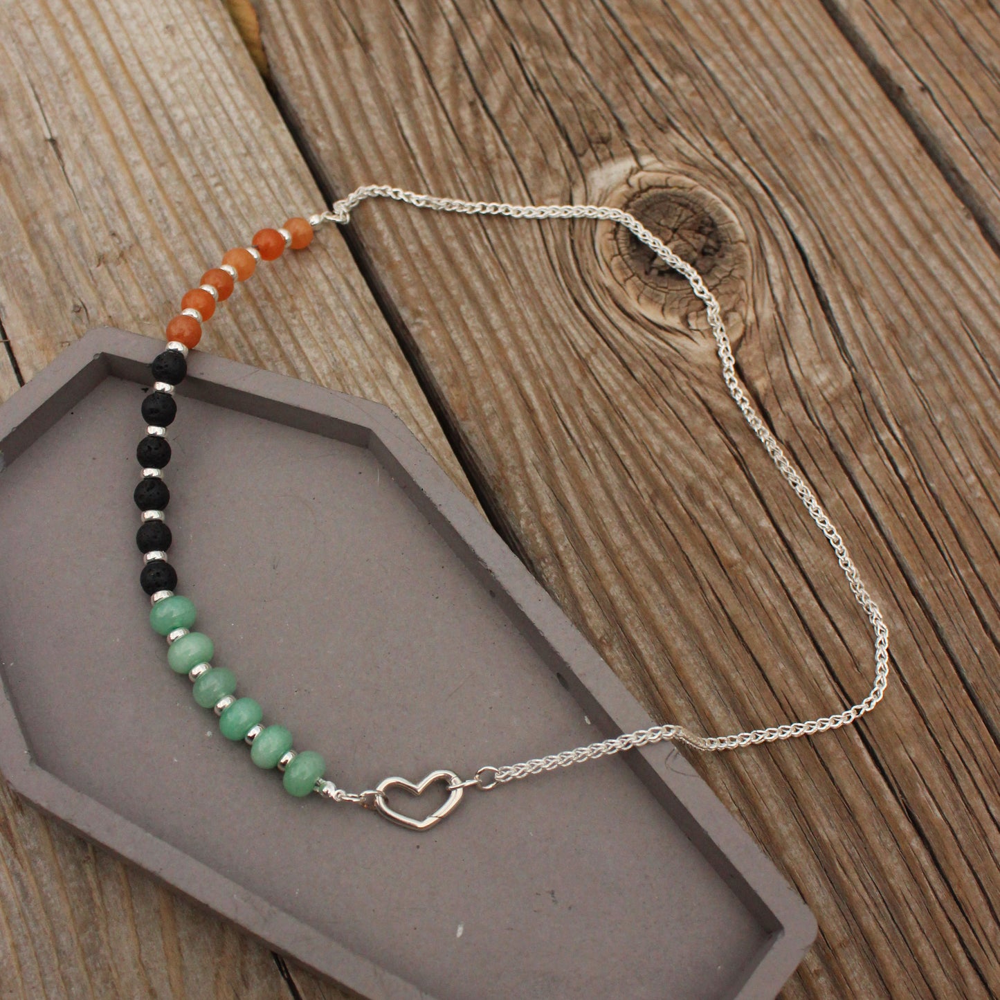 Aventurine and Lava Necklace