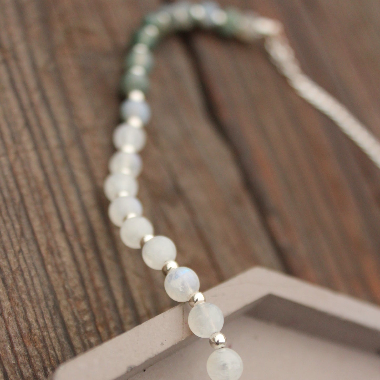 Moss Agate and Moonstone Necklace