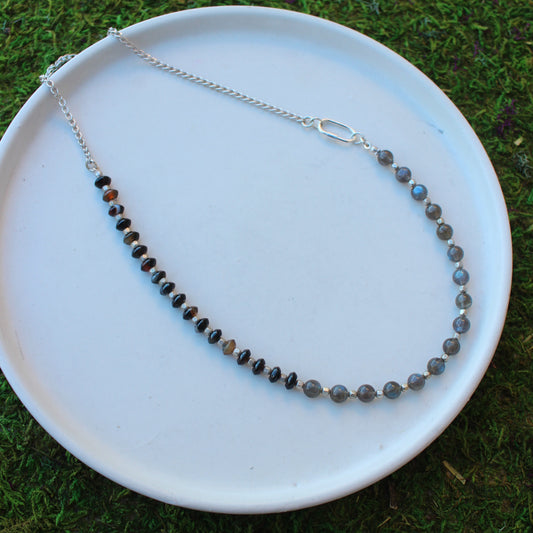Labradorite and Tibetan Agate Necklace