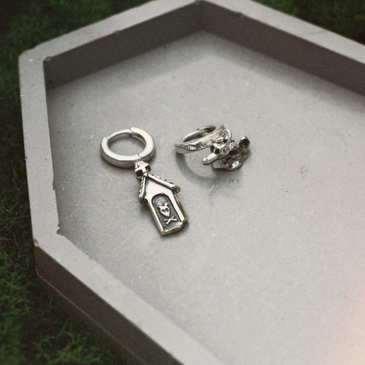Ghost Pup & House Earring Set