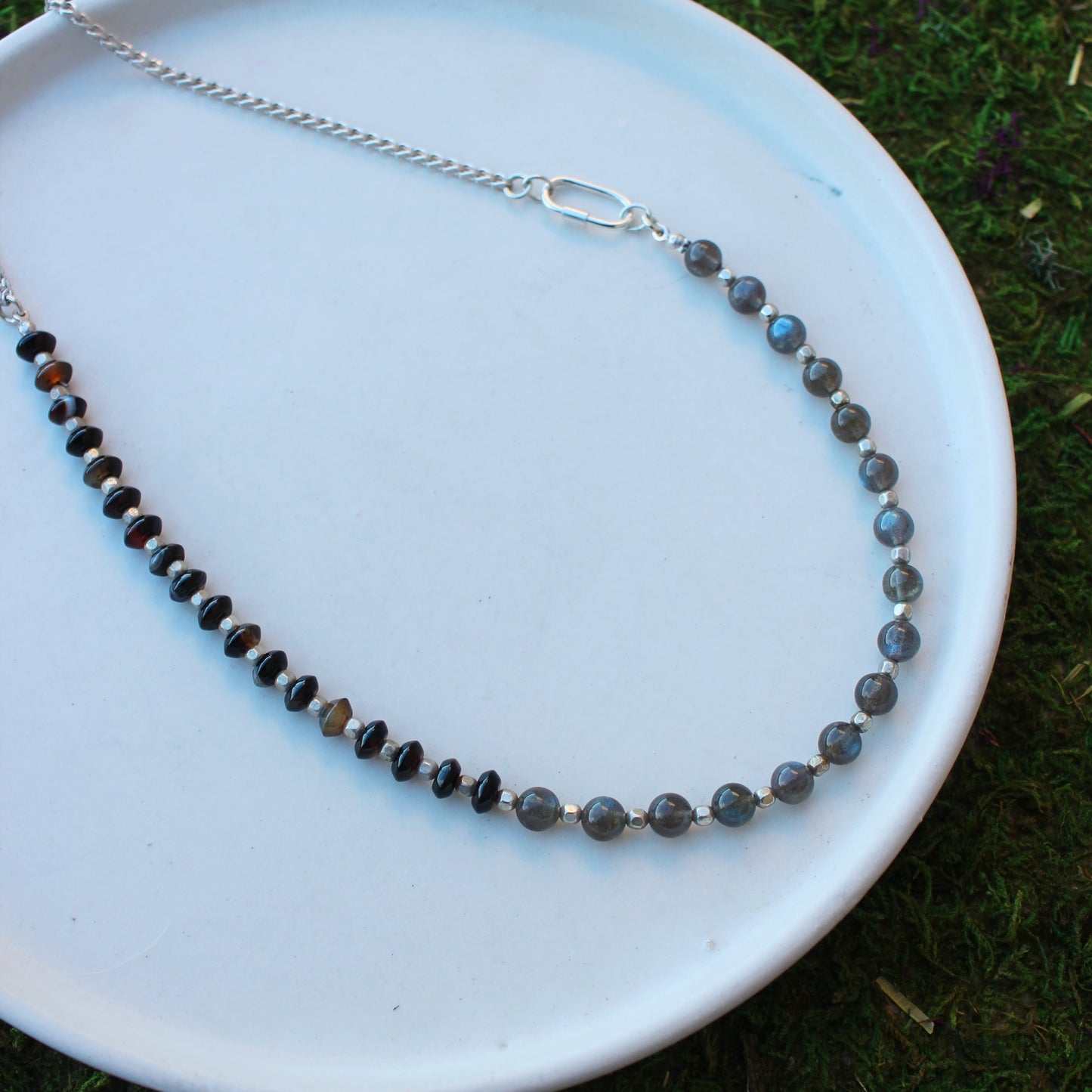 Labradorite and Tibetan Agate Necklace