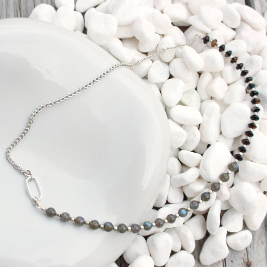 Labradorite and Tibetan Agate Necklace