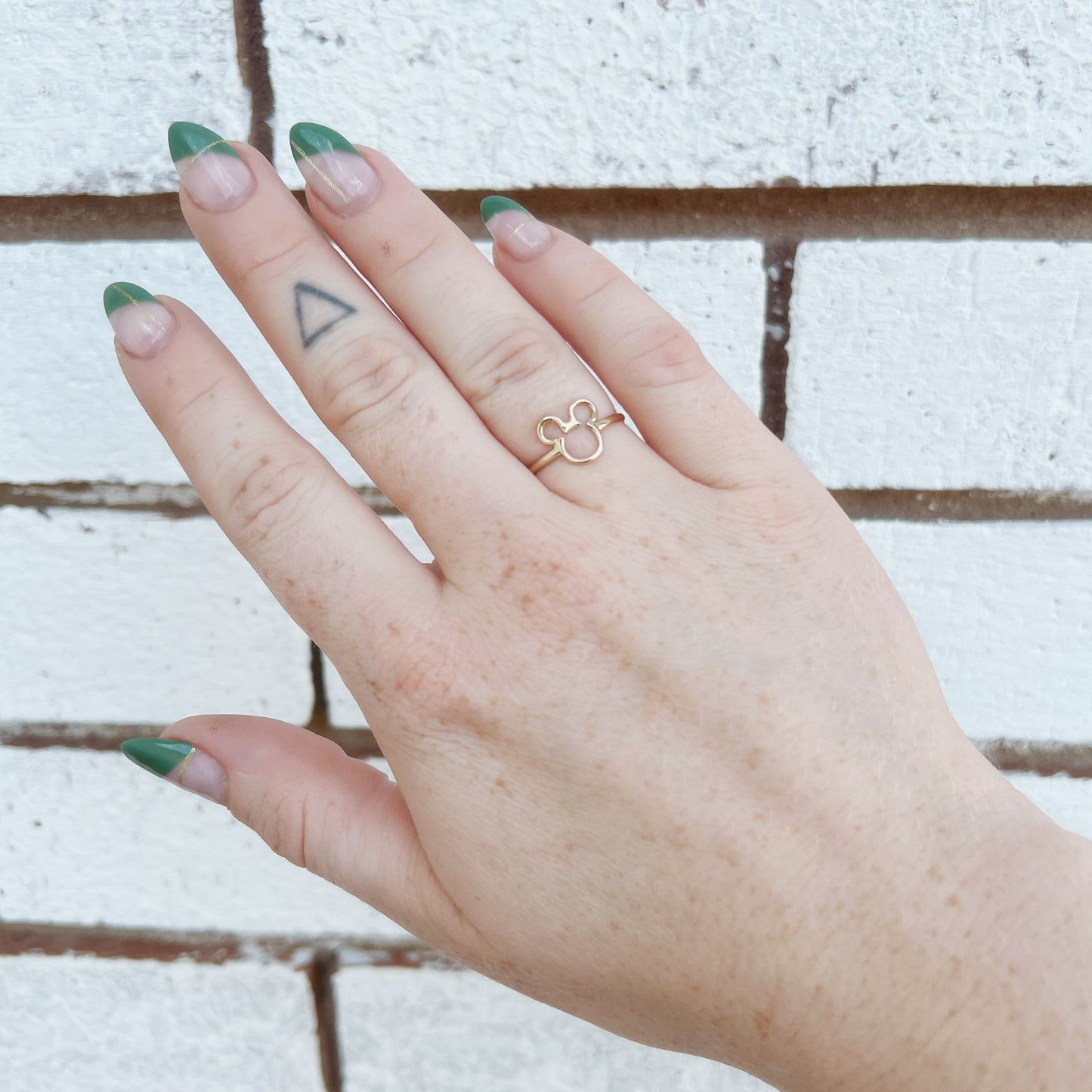 14K Gold Mouse Outline Ring